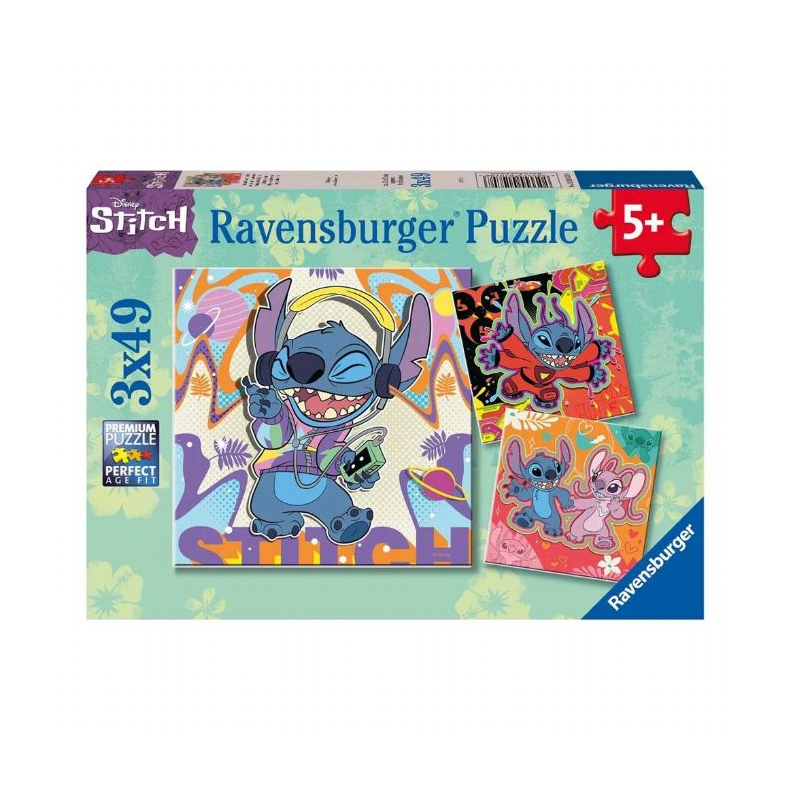 Disney Stitch Puslespil 3x49 Brikker