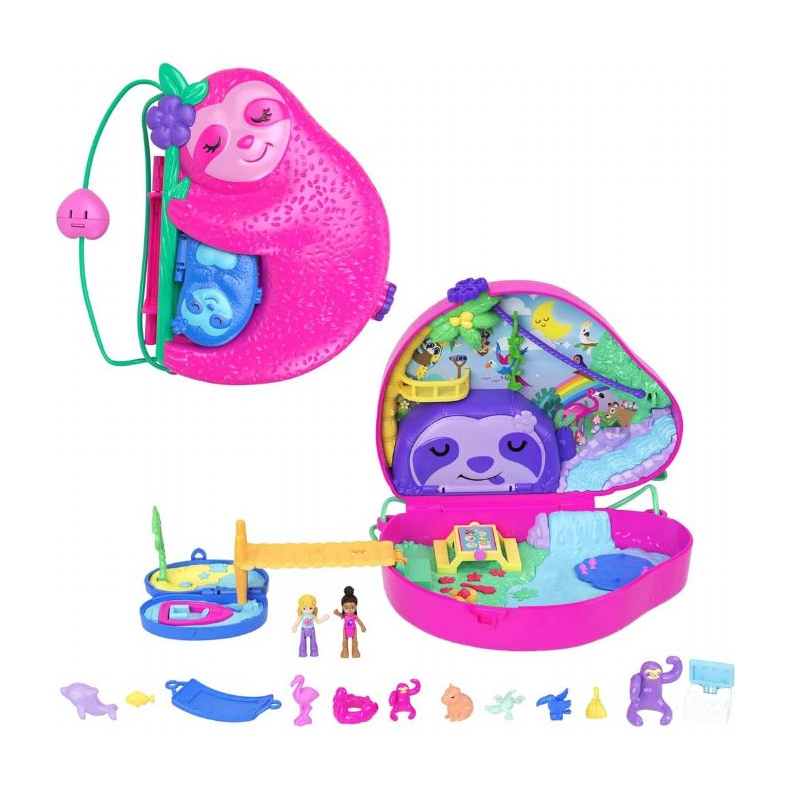 Polly Pocket Sloth Family Playset