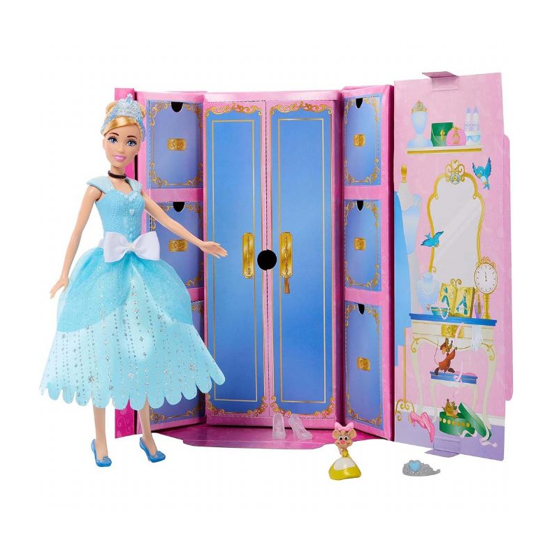 Disney Askepot Dukke med Tilbehr Skab