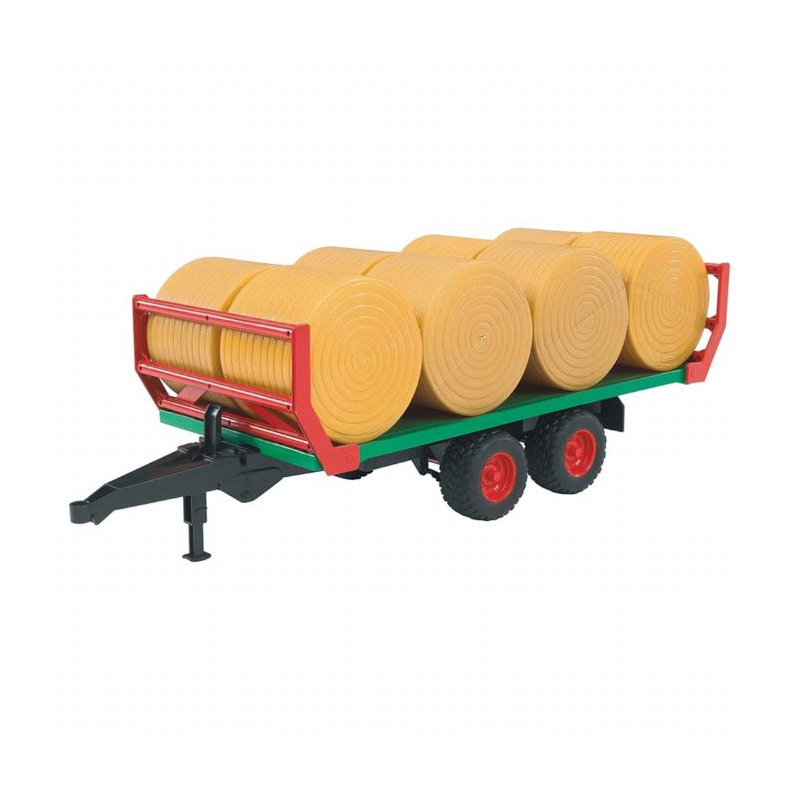 Anhnger med 8 halmballer