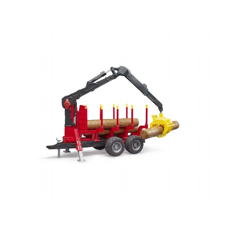 Skovtrailer med tmmer og kran