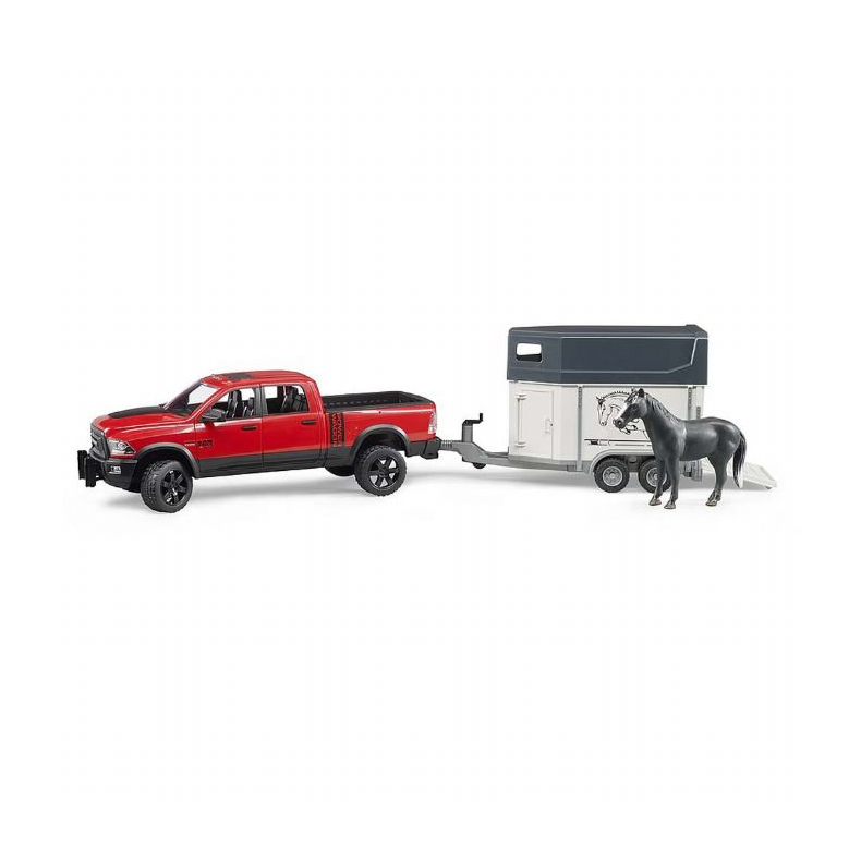 Dodge RAM 2500 med hestetrailer og hest