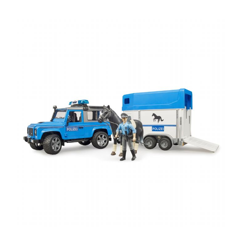 Politi Land Rover med hestetrailer