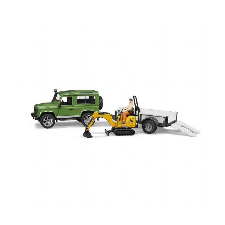 Land Rover Defender med trailer og minig