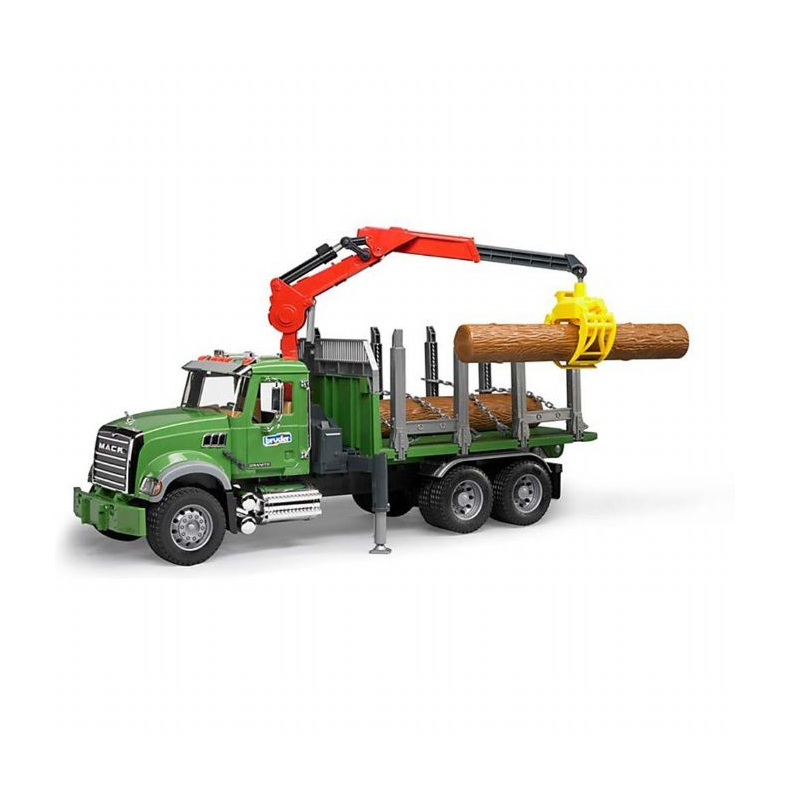 MACK Granite kranbil med tmmer