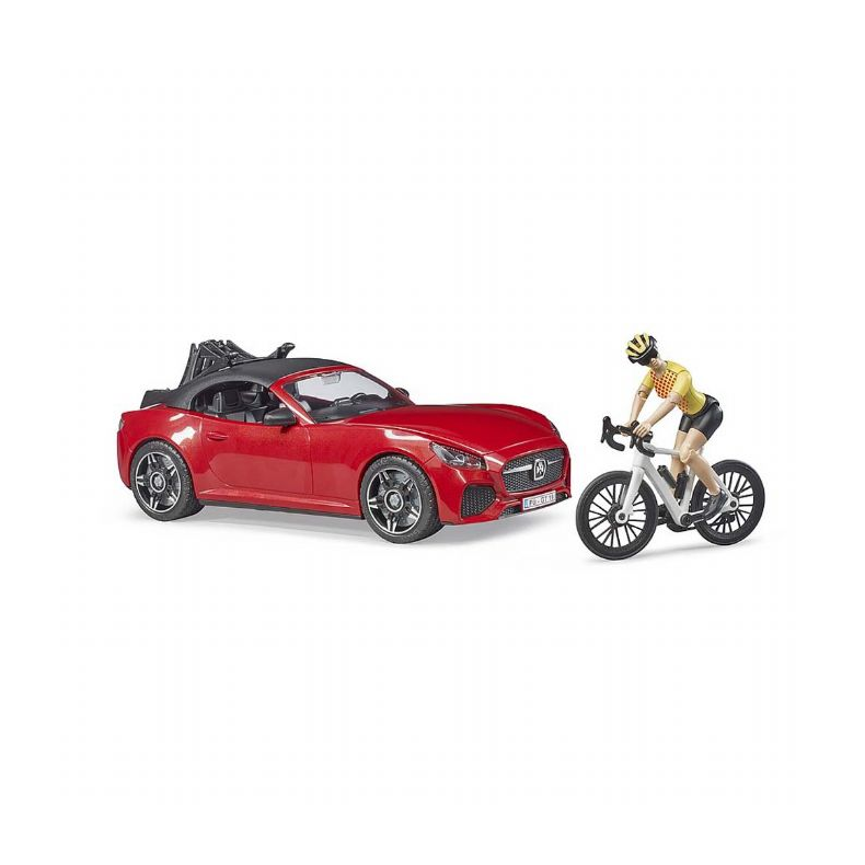 Rd roadster med cykelrytter