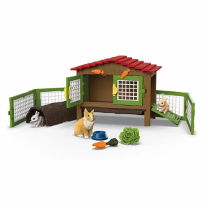 Schleich Farm World - Kaninbur med 3 kaniner