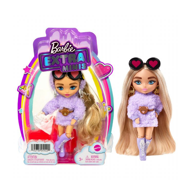 Barbie Ekstra Mini Fluffy Purple Dukke