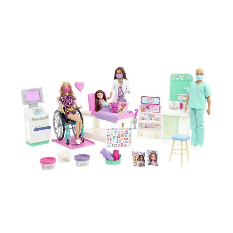 Barbie Care Facility Playset m. 4 dukker