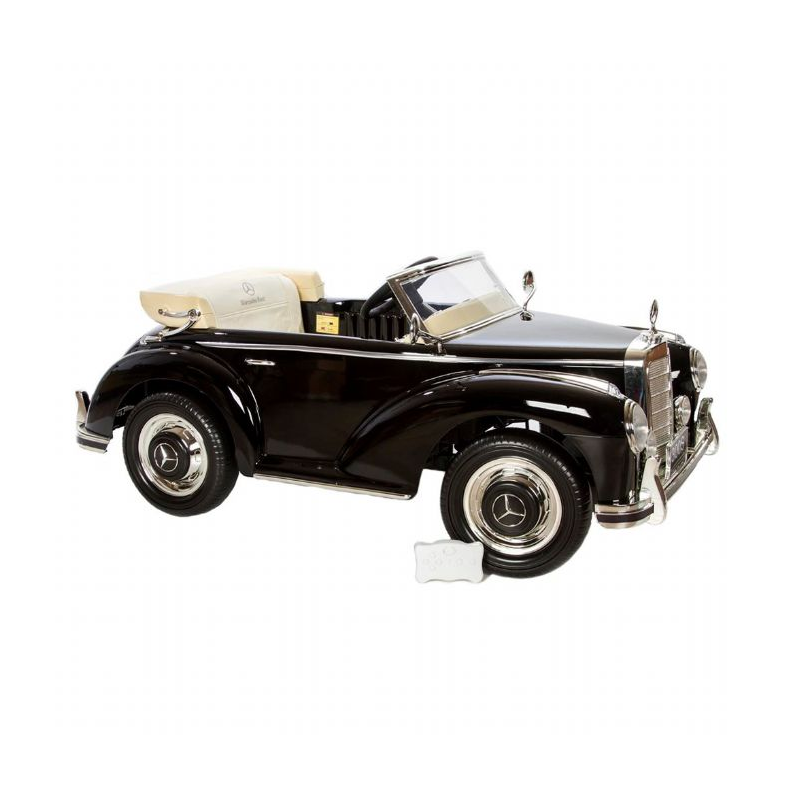 Mercedes 300S 12V sort m. gummihjul