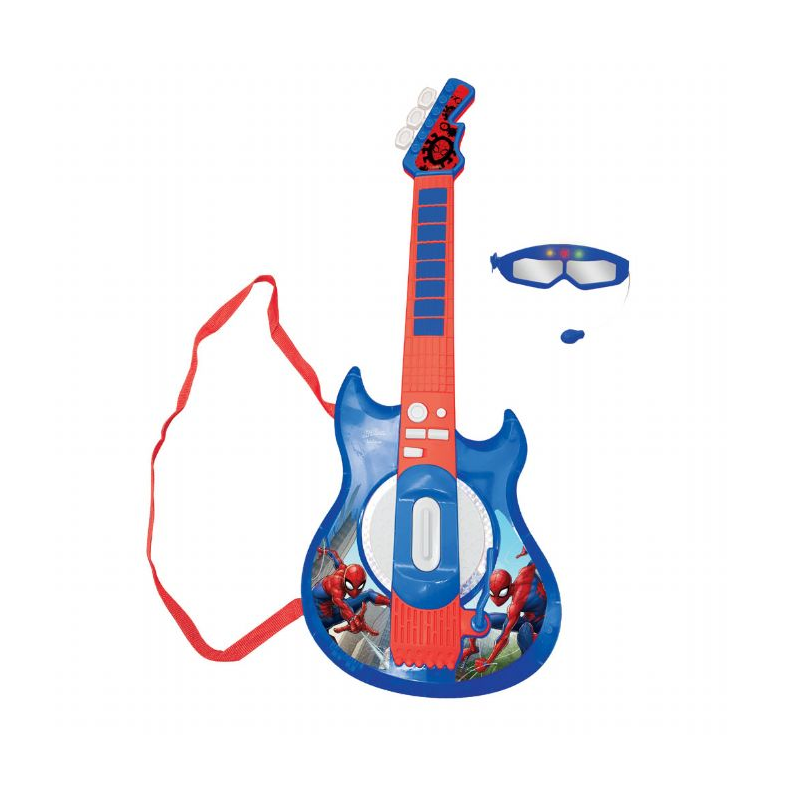 Elektronisk Spiderman Guitar m Tilbehr