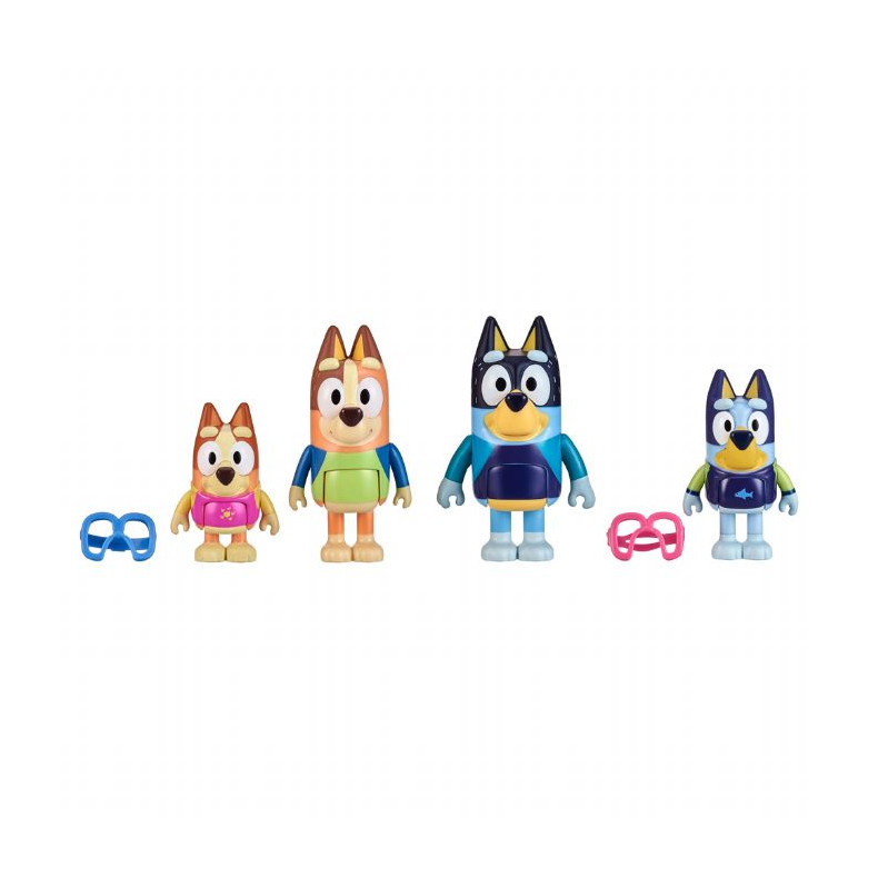 Bluey Familie Strand Figurer 4 Pak