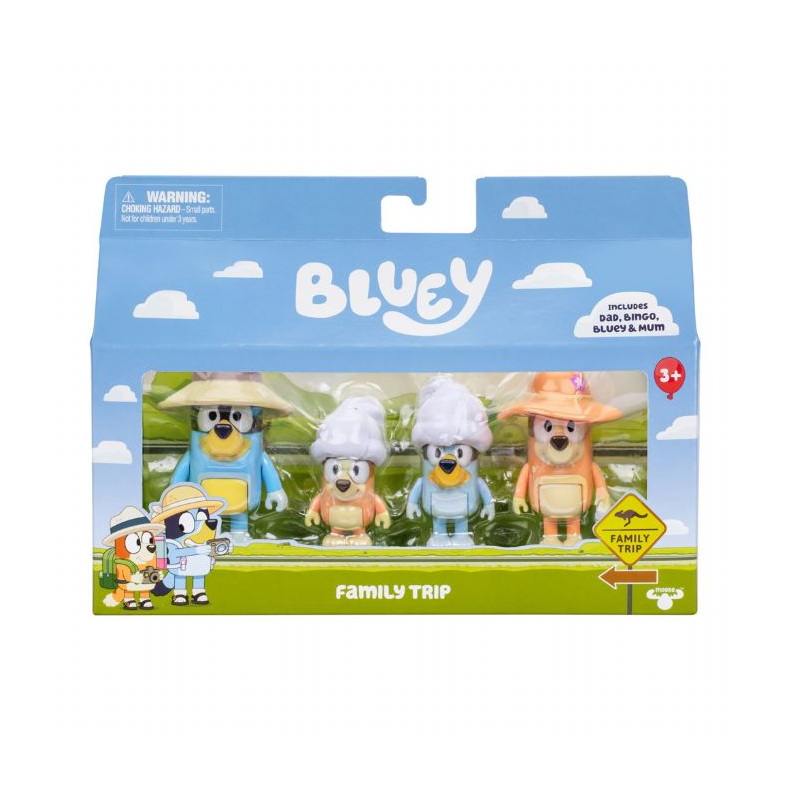 Bluey Figurer 4 pk. Familie Telt-tur