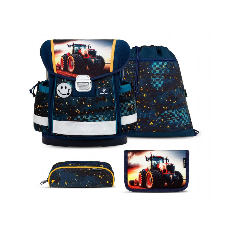 Traktor Skoletaske med 4 Dele