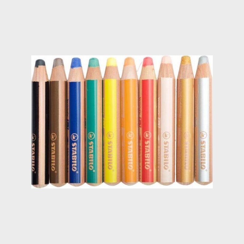 Stabilo Farveblyanter - Woody 3 I 1 - 10 Stk