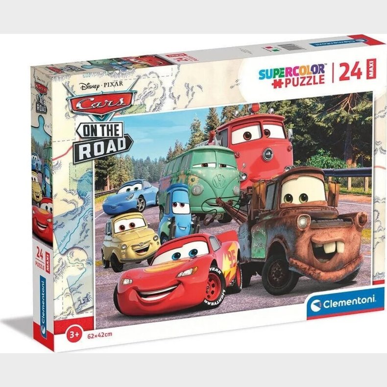 Disney Puslespil - Cars - Maxi Color - Clementoni - 24 Brikker