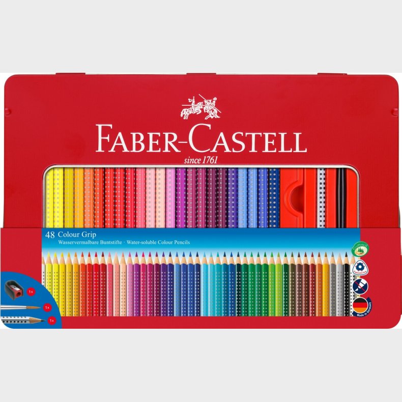 Faber-castell - Colour Grip Akvarel Farveblyanter - 48 Farver