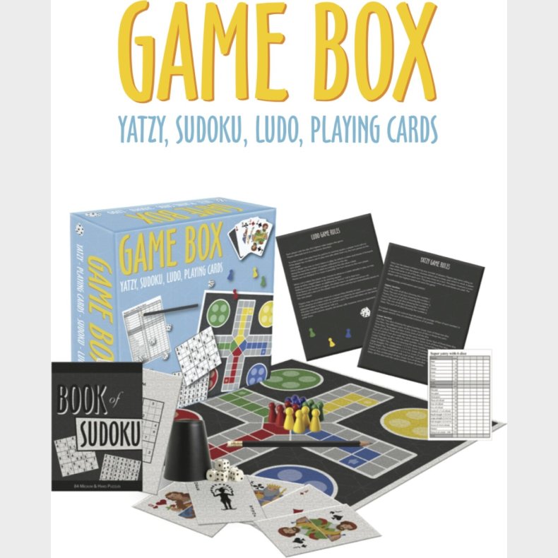 Game Box - Yatzy, Sudoku, Ludo Og Spillekort