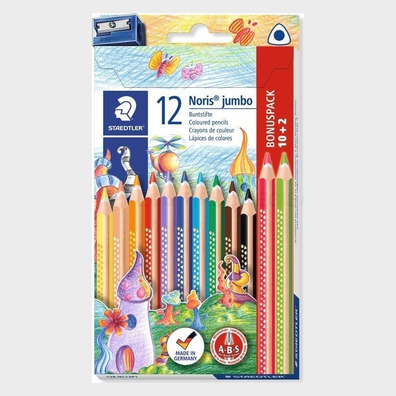 Staedtler Trekantede Farveblyanter - Noris Jumbo - 12 Stk