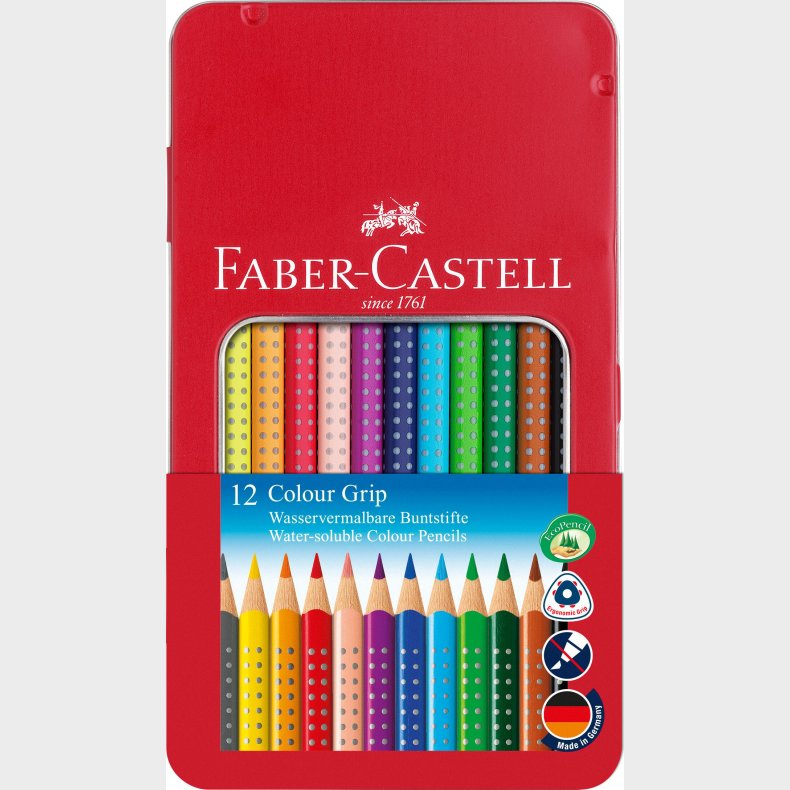 Faber-castell - Colour Grip Farveblyant - Tinske Med 12 Stk