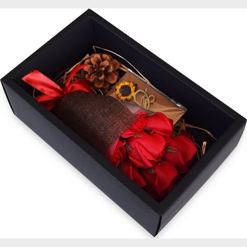 Rde Roser Af Sbe I Sort Boks
