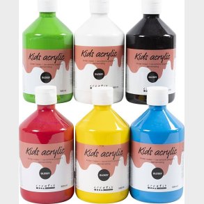 Akrylmaling St - Primrfarver - Blank - 01 - 6x500ml - A-color