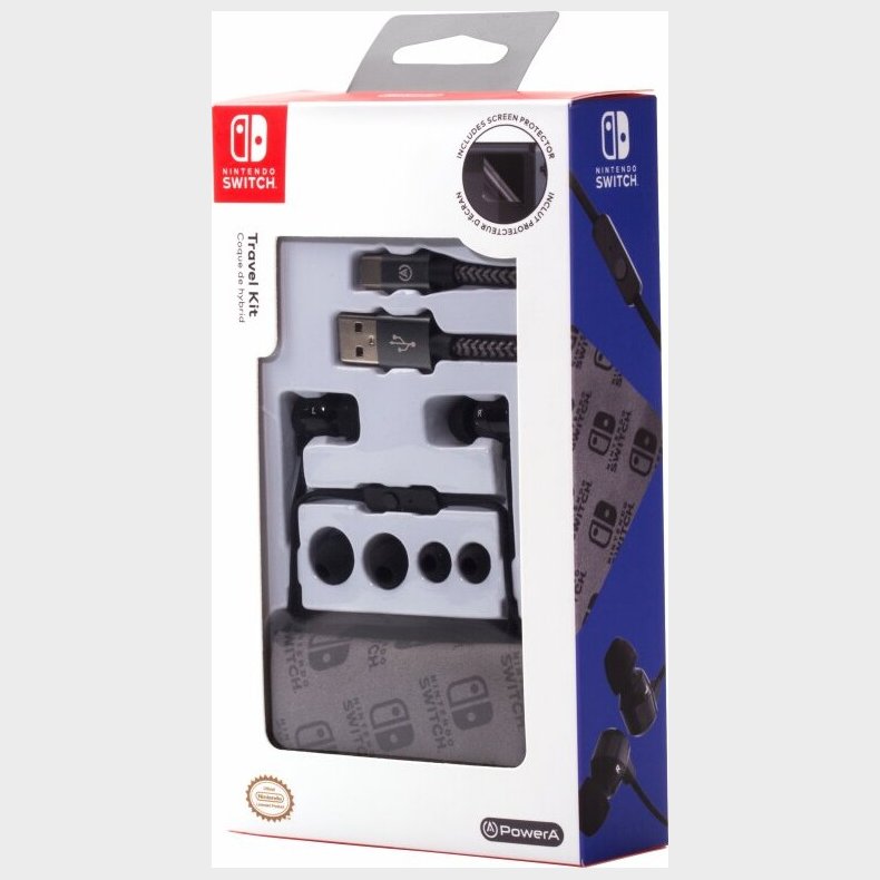 Nintendo Switch Travel Kit Med Bl.a. Hretelefoner, Kabel Og Skrmbeskytter