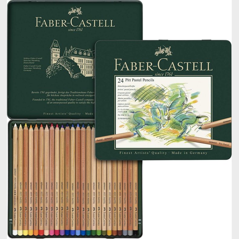 Faber-castell - Pitt Pastel Farveblyanter I Tinske - 24 Stk.