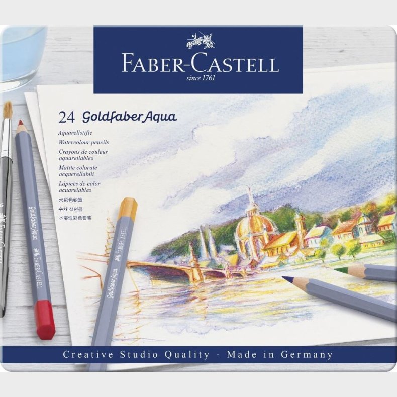 Faber-castell - Akvarel Blyanter I Tinske - Goldfaber Aqua - 24 Stk.