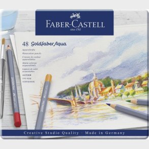 Faber-castell - Akvarel Blyanter I Tinske - Goldfaber Aqua - 48 Stk.