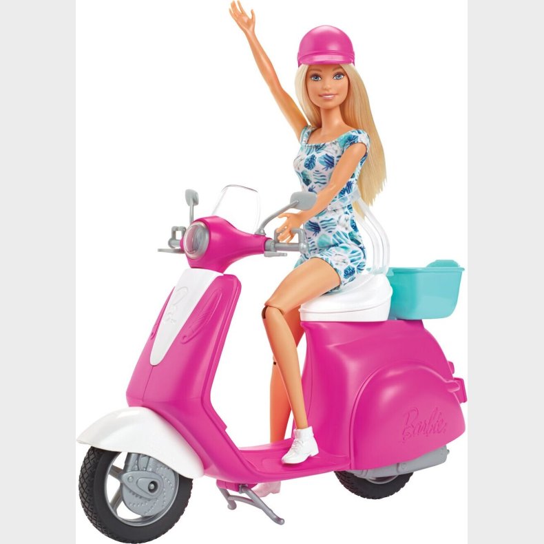 Barbie - Dukke Med Scooter - Pink