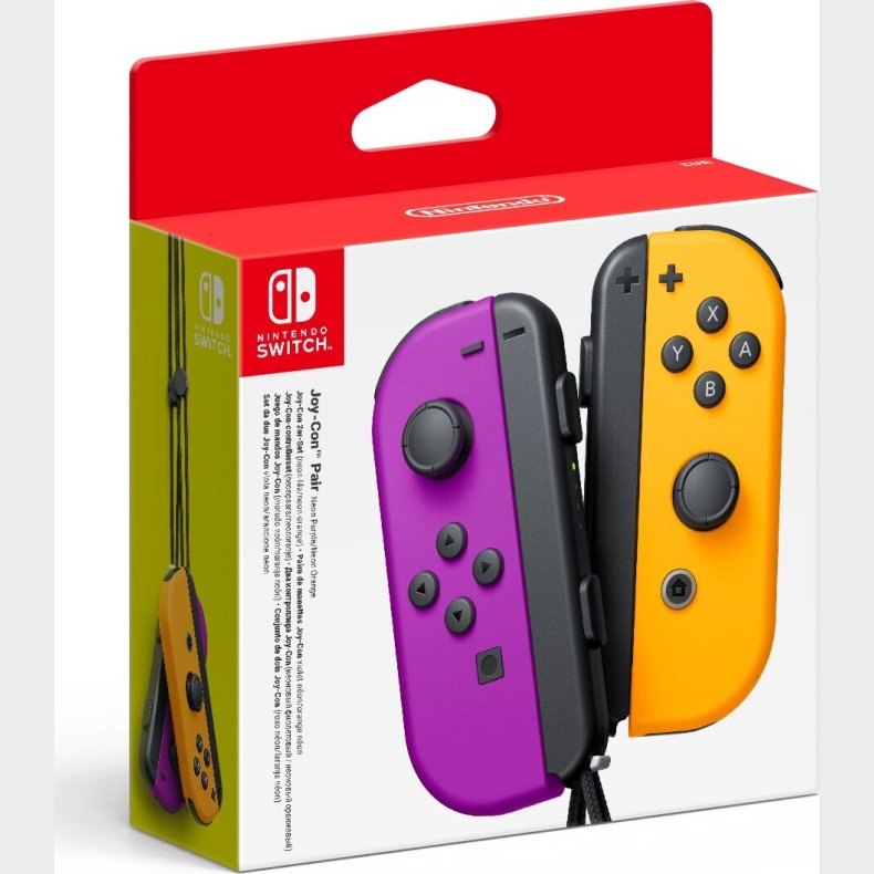 Nintendo Switch Joy-con Controller St - Neon Lilla Venstre Og Neon Orange Hjre