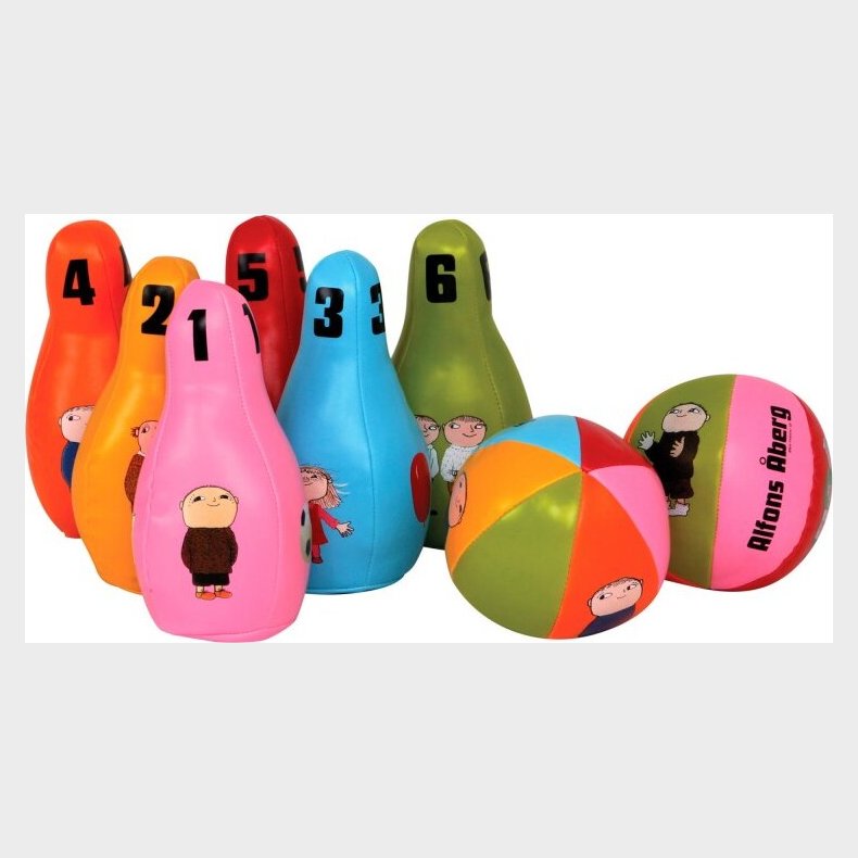 Alfons berg - Bowling St Med Blde Kegler Og Bowlingkugler