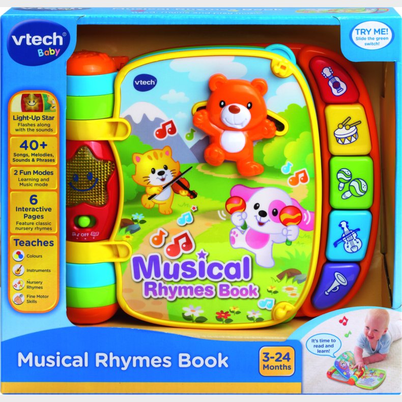 Vtech - Baby Musikbog Med Brnesange - Dansk