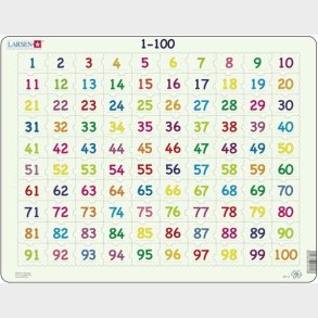 Larsen Puslespil - 100 Brikker Med Tal - 1-100