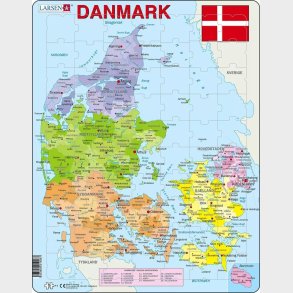 Larsen Puslespil - Danmarkskort - 70 Brikker