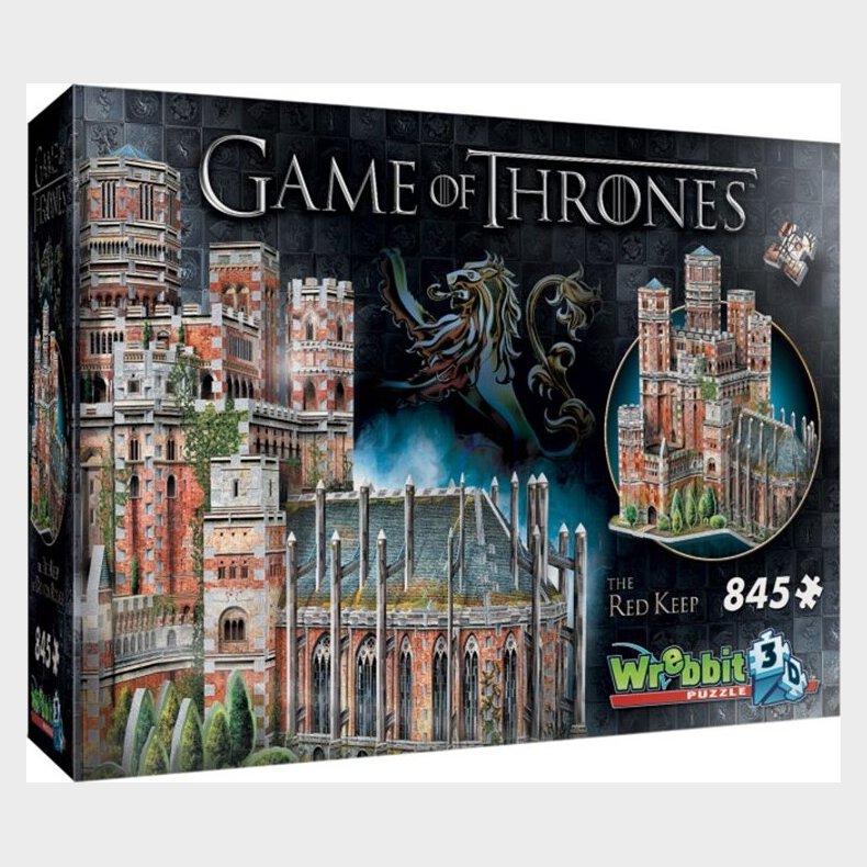 Game Of Thrones 3d Puslespil - The Red Keep - 845 Brikker - Wrebbit 3d Puslespil