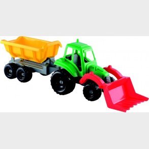 Legetjstraktor Med Frontlsser Og Trailer