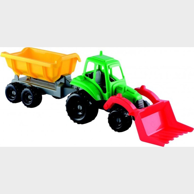 Legetjstraktor Med Frontlsser Og Trailer