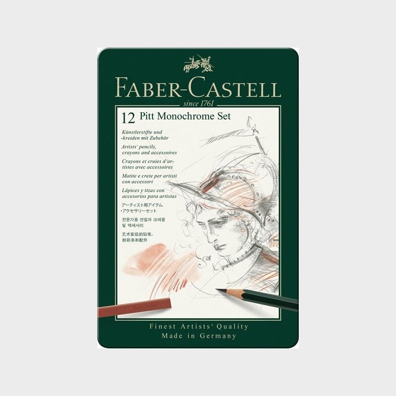 Faber-castell - Blyanter I ske - Pitt Monochrome - 12 Stk