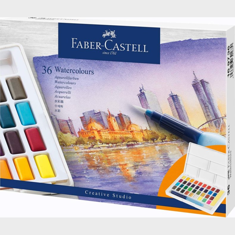 Faber-castell - Vandfarver - 36 Brikker I Kasse - 169736