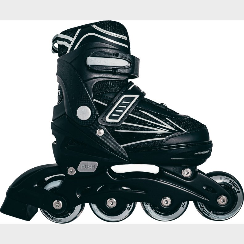Rulleskjter - Str. 31-34 - Inliners - Justerbar - Outsiders - Sort Gr