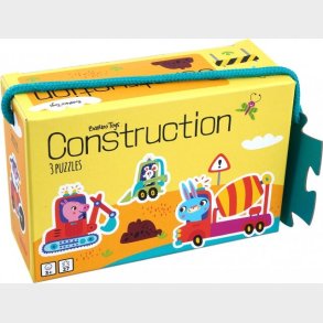 3-i-1 Puslespil Med 6, 9 Og 12 Brikker - Byggeplads