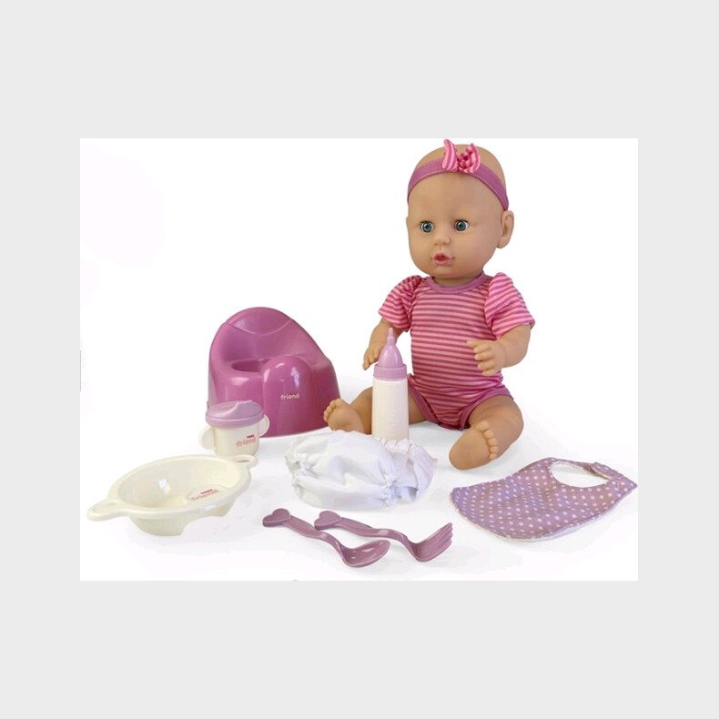 Happy Friend - Baby Dukke Med Tilbehr - Pige - 40 Cm - Maja