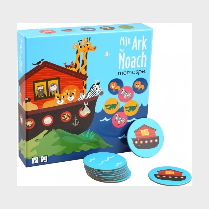 Noah's Ark Huskespil Med Dyr Og Illustrationer - Huskespil