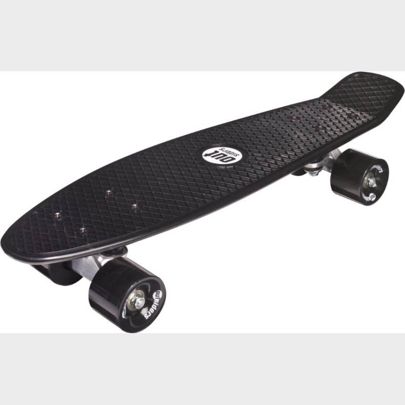 Retro Kicktail Skateboard Til Brn - Sort - Outsiders