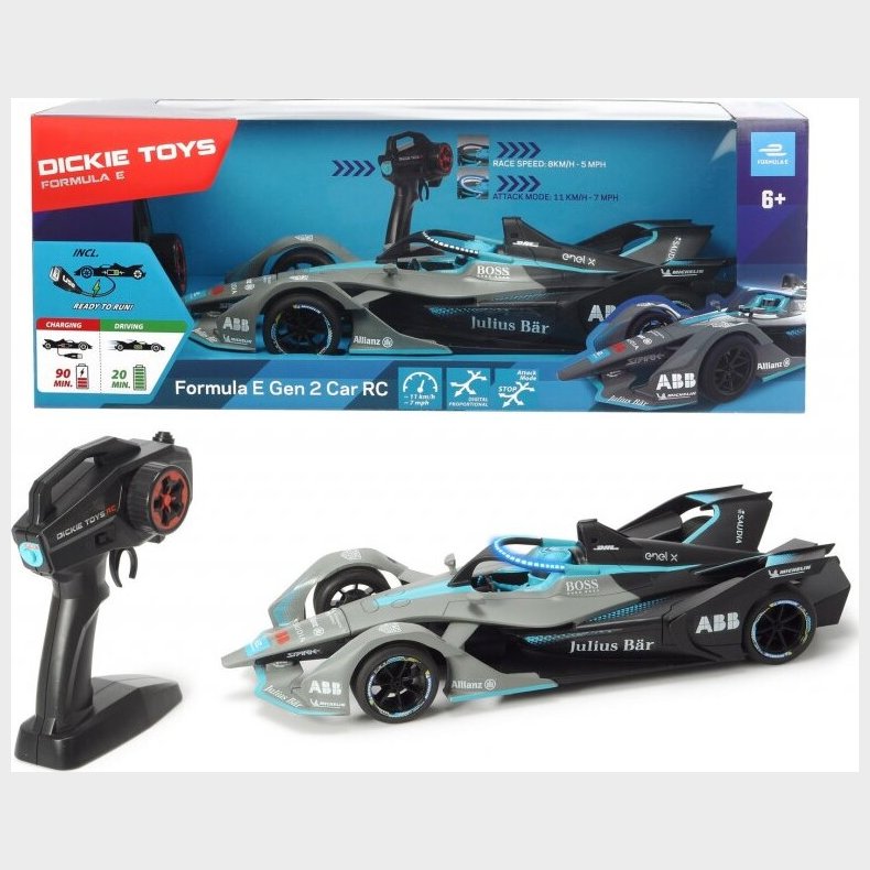 Dickie Toys - Fjernstyret Rc Bil Til Brn - Formula E Gen 2