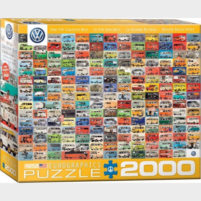 Eurographics Puslespil Med 2000 Brikker - Vw Volkswagen Bus