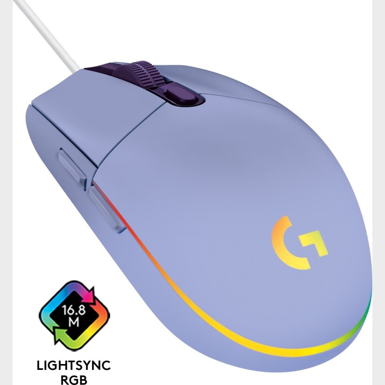 Logitech G203 - Lightsync Gaming Mus - Lilla
