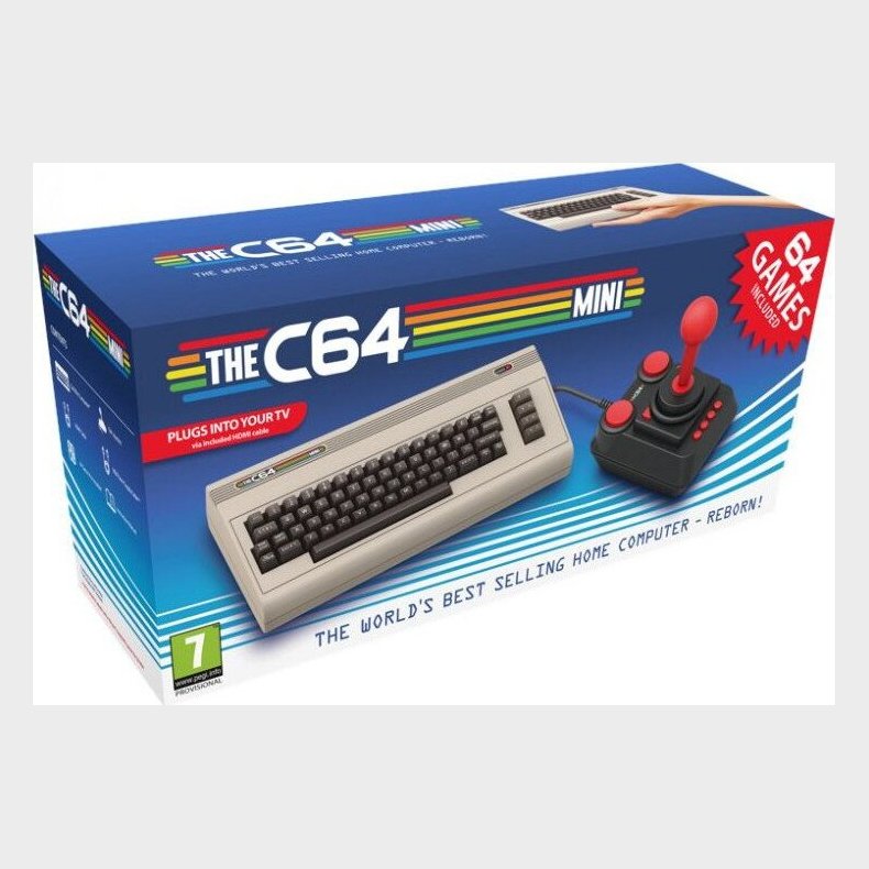 Commodore 64 Mini Spillekonsol Med 64 Spil - Klassisk Joystick